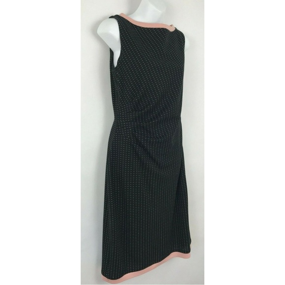 KAY UNGER NEW YORK Black Pink Polka Dot Lined 10 - Picture 2 of 5